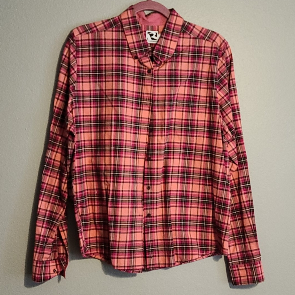 Black and pink button up women's shirt
